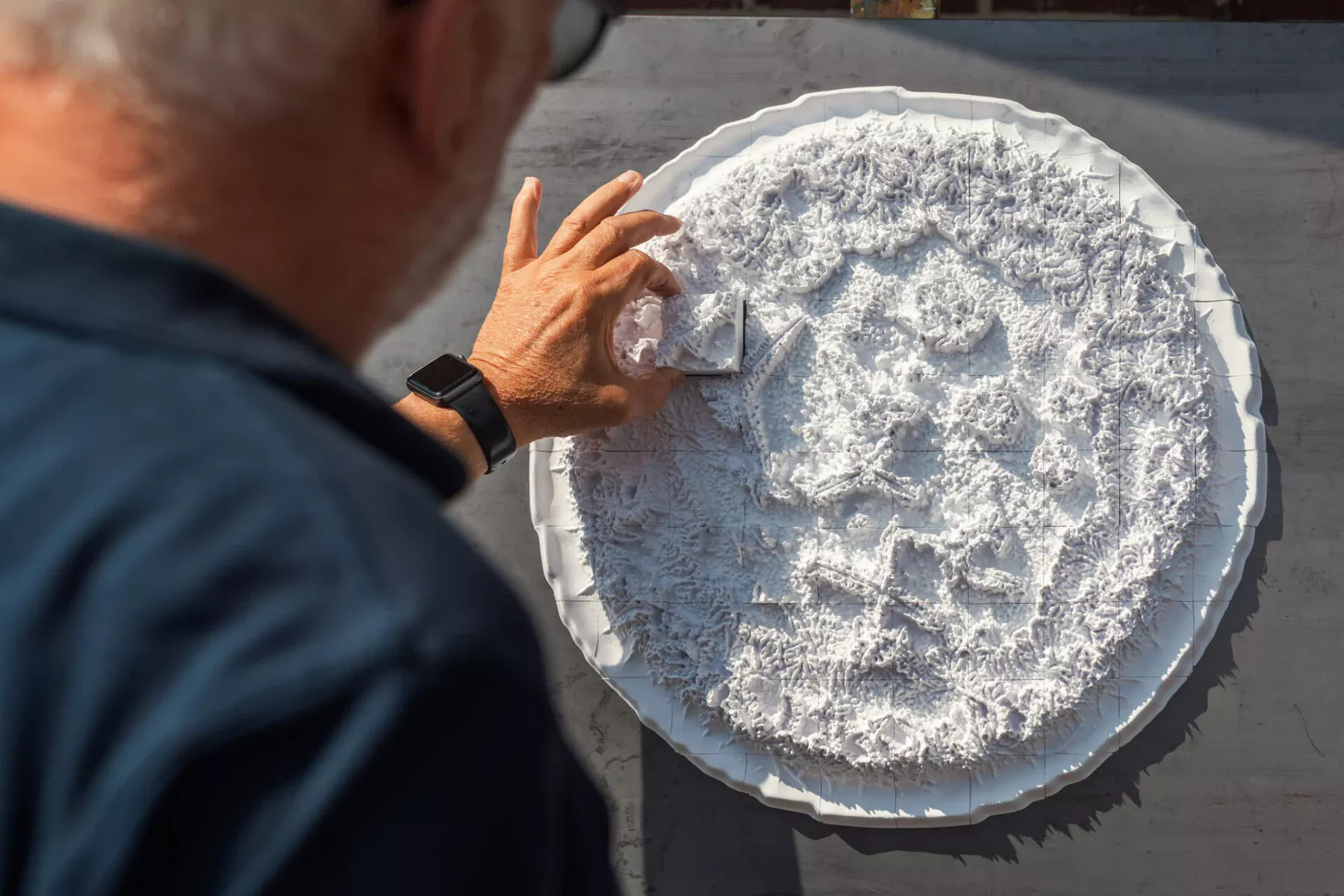 Three-dimensional landscape derived from a microscopic tear image